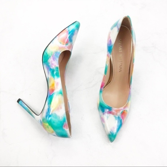 [Stuart Weitzman] Lake Sunflower Leather Pumps - Picture 1 of 9